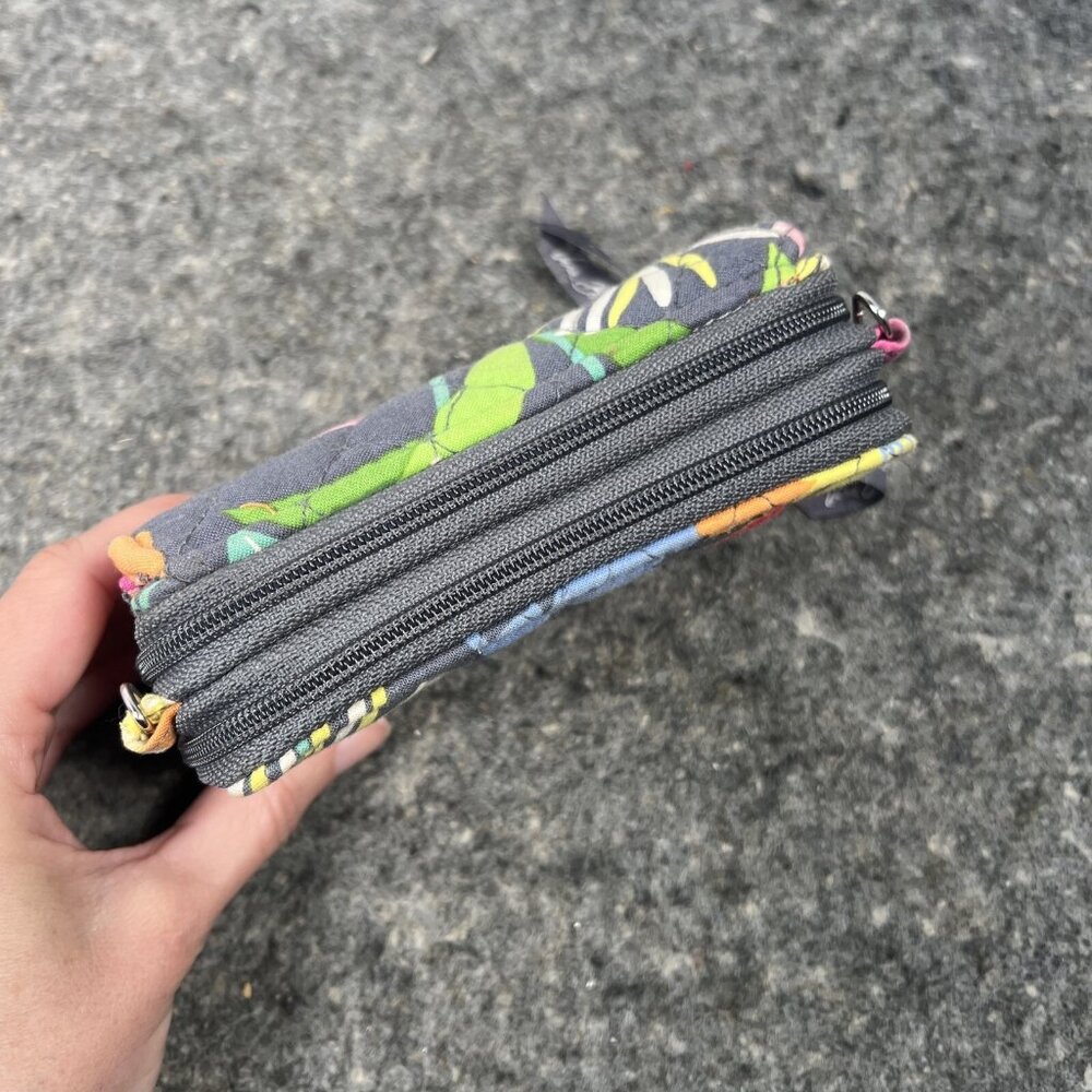 Vera Bradley Jazzy Blooms All In One Crossbody Wallet Organizer Wristlet Floral - Picture 12 of 16